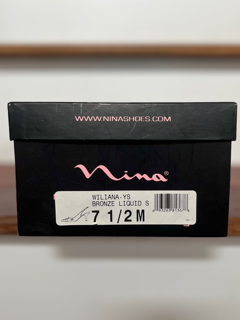 Nina Bronze Embellished Pointy Satin Slingback Heels NWT & Dustbag - Picture 2 of 11